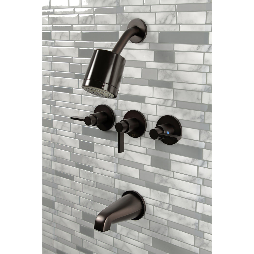 NuvoFusion Triple-Handle Tub and Shower Faucet