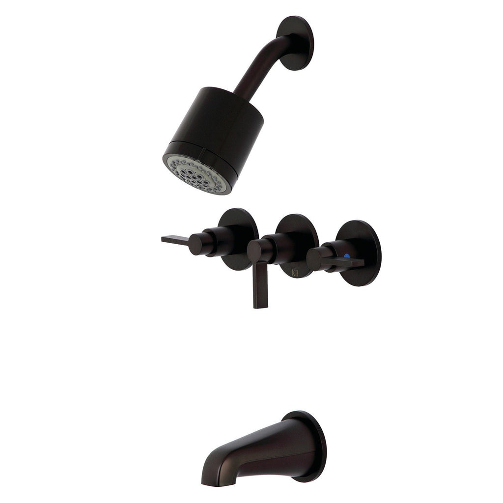 NuvoFusion Triple-Handle Tub and Shower Faucet