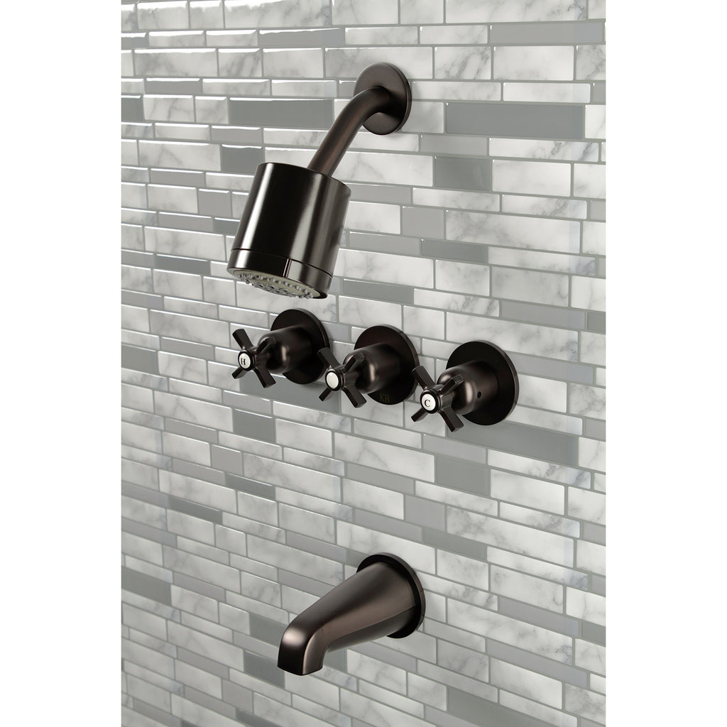 Millennium Triple-Handle Tub and Shower Faucet
