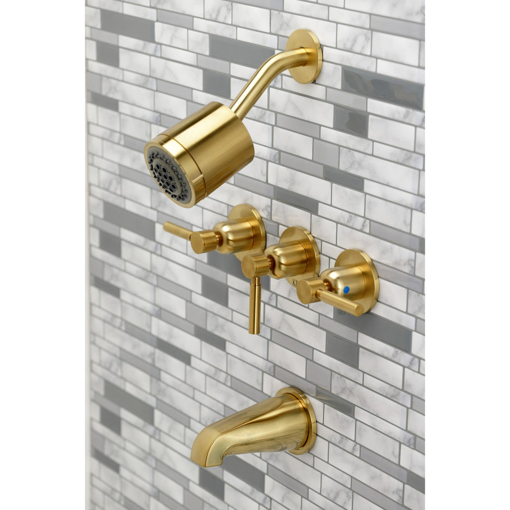 Concord Triple-Handle Tub and Shower Faucet
