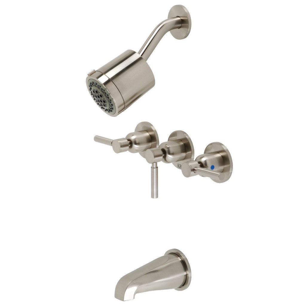 Concord Triple-Handle Tub and Shower Faucet