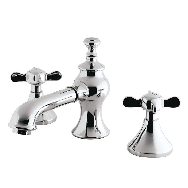 Essex Two-Handle 3-Hole Deck Mount Widespread Bathroom Faucet with Brass Pop-Up