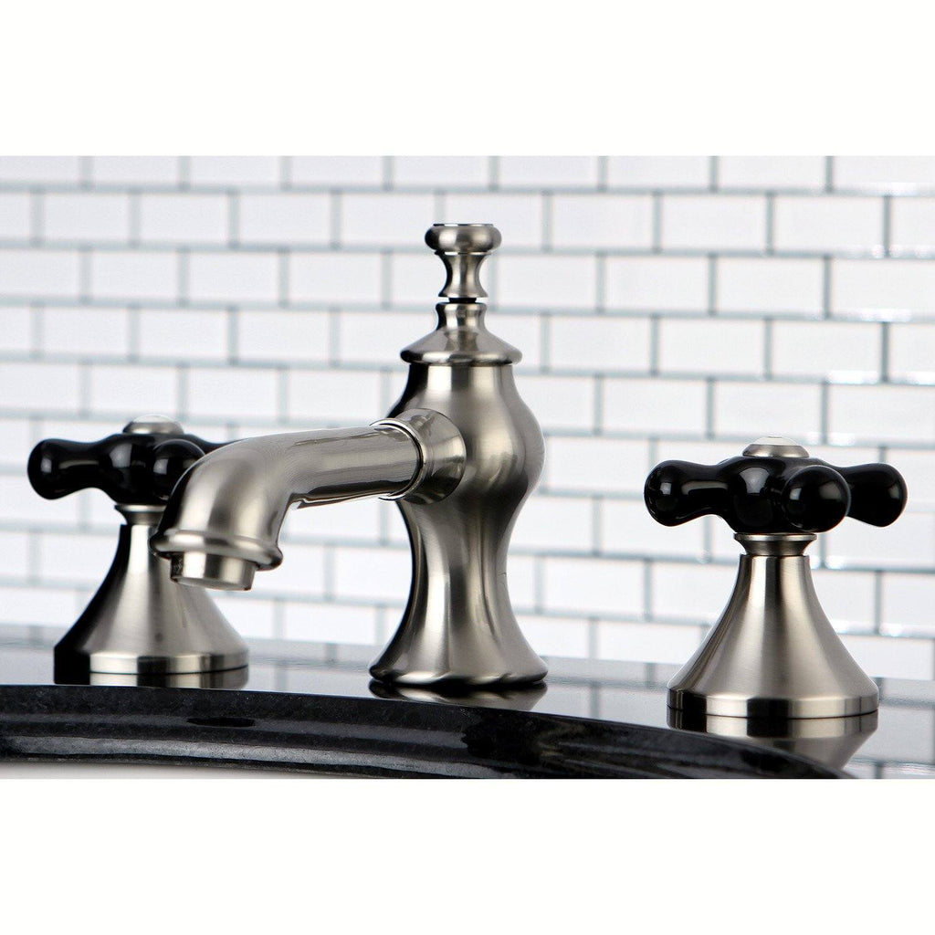Duchess Two-Handle 3-Hole Deck Mount Widespread Bathroom Faucet with Brass Pop-Up
