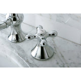 Vintage Two-Handle 3-Hole Deck Mount Widespread Bathroom Faucet with Brass Pop-Up