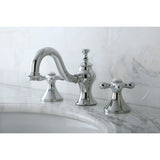 Vintage Two-Handle 3-Hole Deck Mount Widespread Bathroom Faucet with Brass Pop-Up