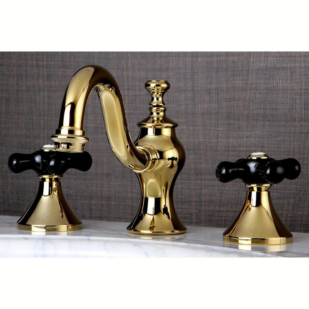 Duchess Two-Handle 3-Hole Deck Mount Widespread Bathroom Faucet with Brass Pop-Up Drain