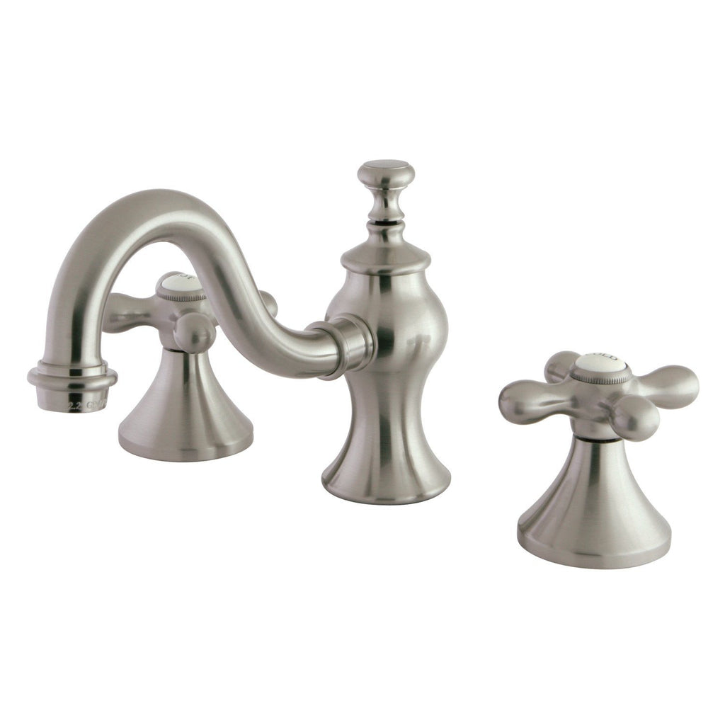 Vintage Two-Handle 3-Hole Deck Mount Widespread Bathroom Faucet with Brass Pop-Up