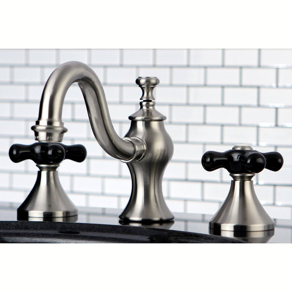 Duchess Two-Handle 3-Hole Deck Mount Widespread Bathroom Faucet with Brass Pop-Up Drain
