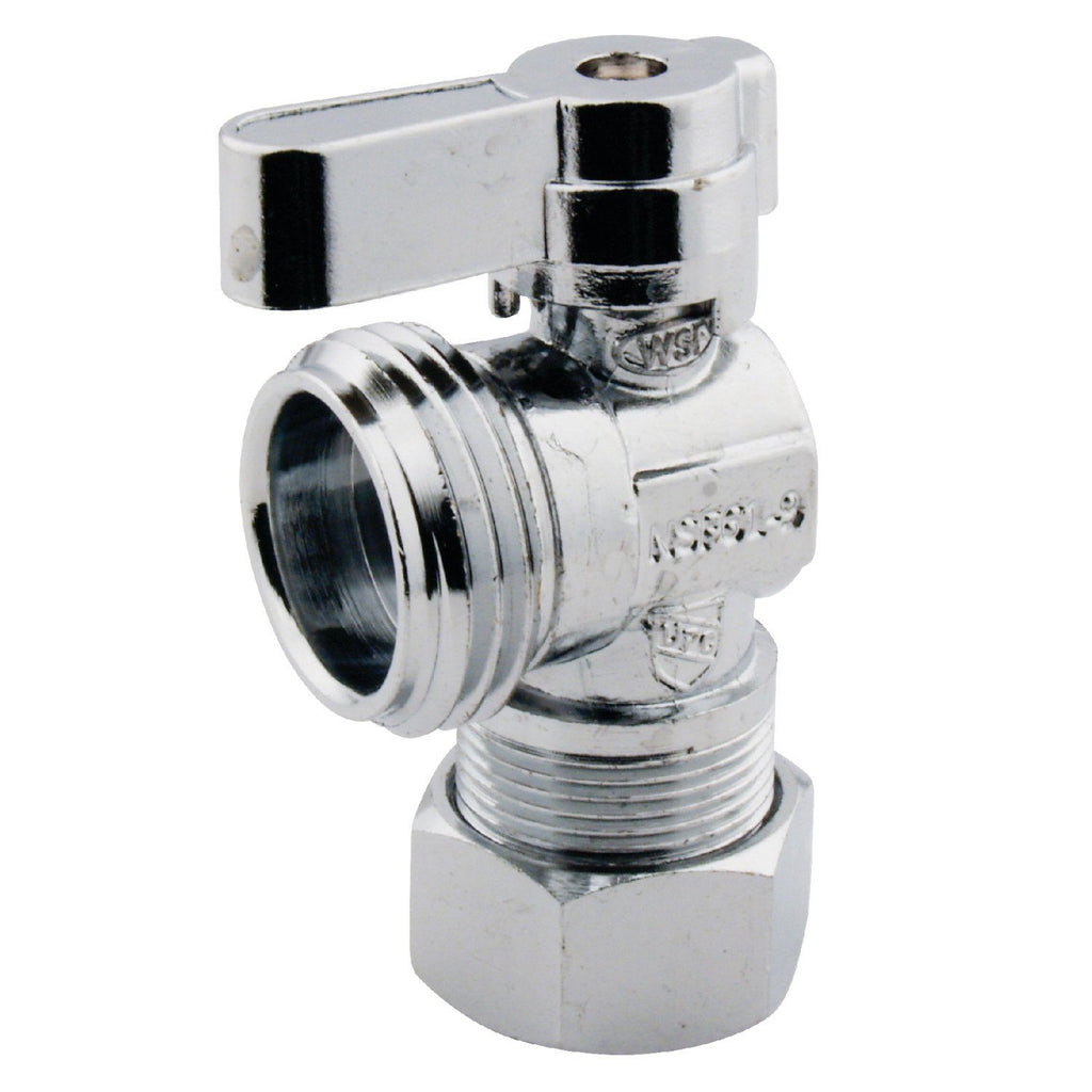 5/8-Inch O.D. Comp x 3/4-Inch Hose Thread Quarter-Turn Angle Shut-Off Valve