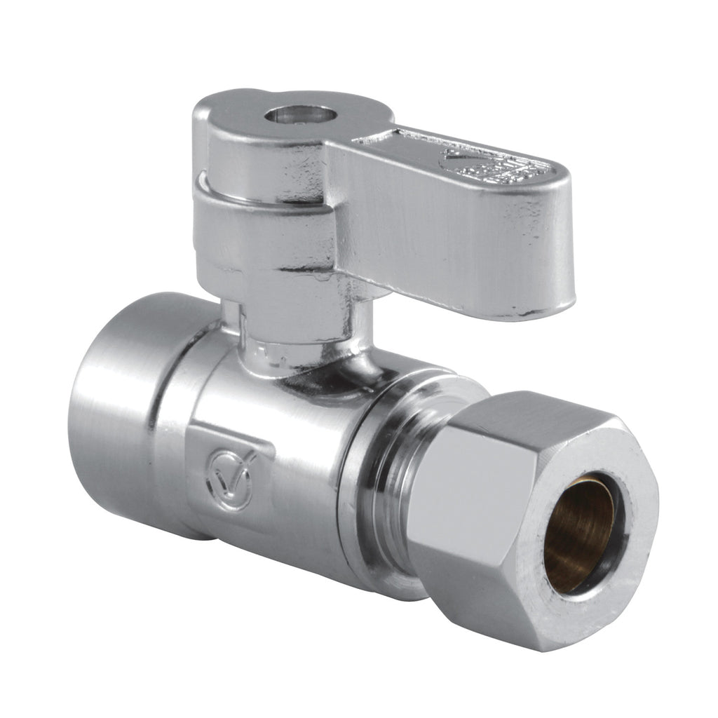1/2-Inch Sweat x 3/8-Inch O.D. Comp Quarter-Turn Straight Shut-Off Valve