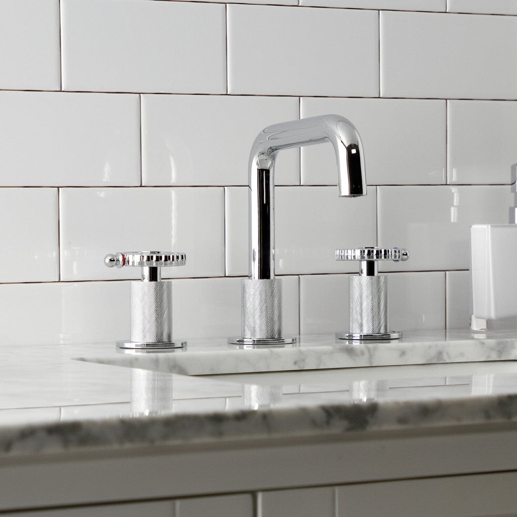 Fuller Two-Handle 3-Hole Deck Mount Widespread Bathroom Faucet with Push Pop-Up Drain