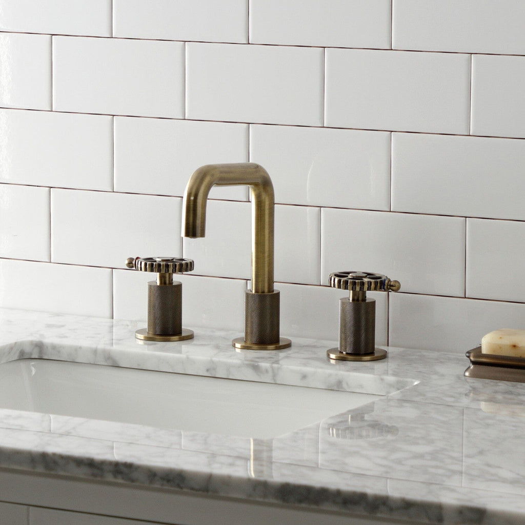 Fuller Two-Handle 3-Hole Deck Mount Widespread Bathroom Faucet with Push Pop-Up Drain