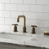 Fuller Two-Handle 3-Hole Deck Mount Widespread Bathroom Faucet with Push Pop-Up Drain