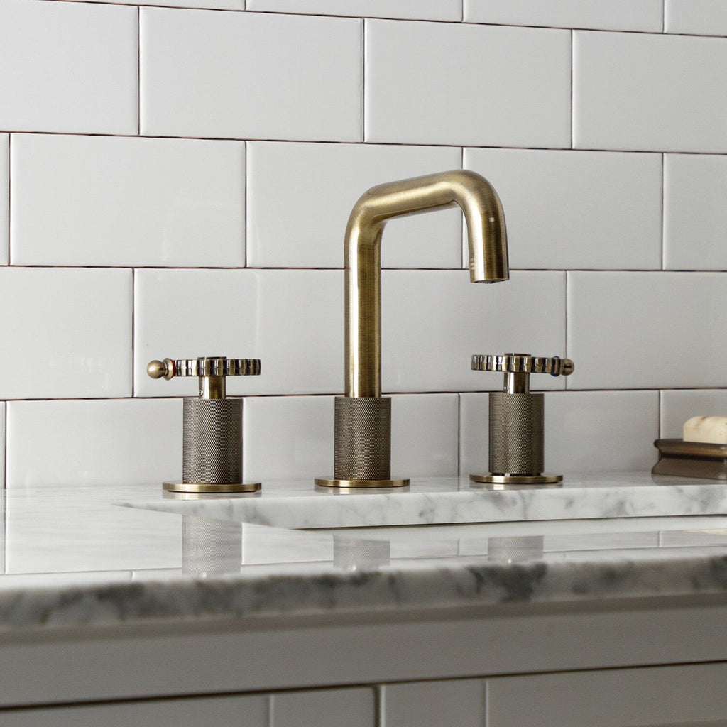 Fuller Two-Handle 3-Hole Deck Mount Widespread Bathroom Faucet with Push Pop-Up Drain
