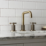 Fuller Two-Handle 3-Hole Deck Mount Widespread Bathroom Faucet with Push Pop-Up Drain