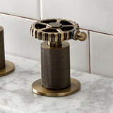 Fuller Two-Handle 3-Hole Deck Mount Widespread Bathroom Faucet with Push Pop-Up Drain