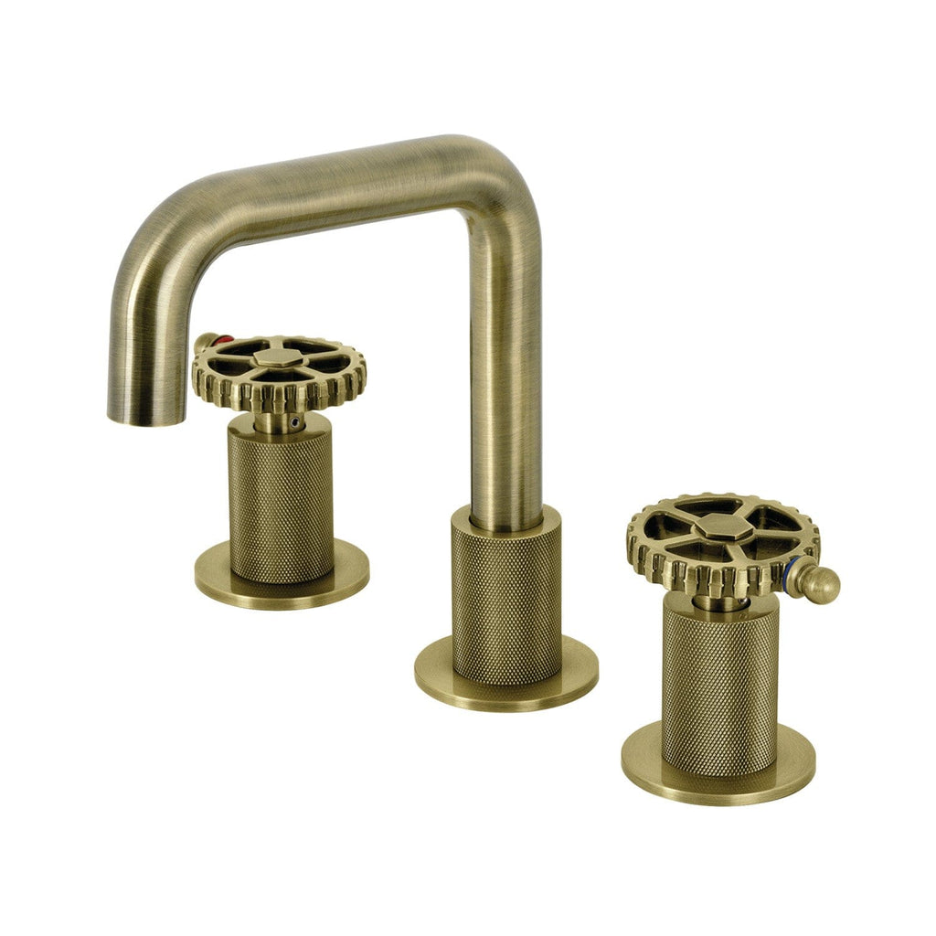 Fuller Two-Handle 3-Hole Deck Mount Widespread Bathroom Faucet with Push Pop-Up Drain