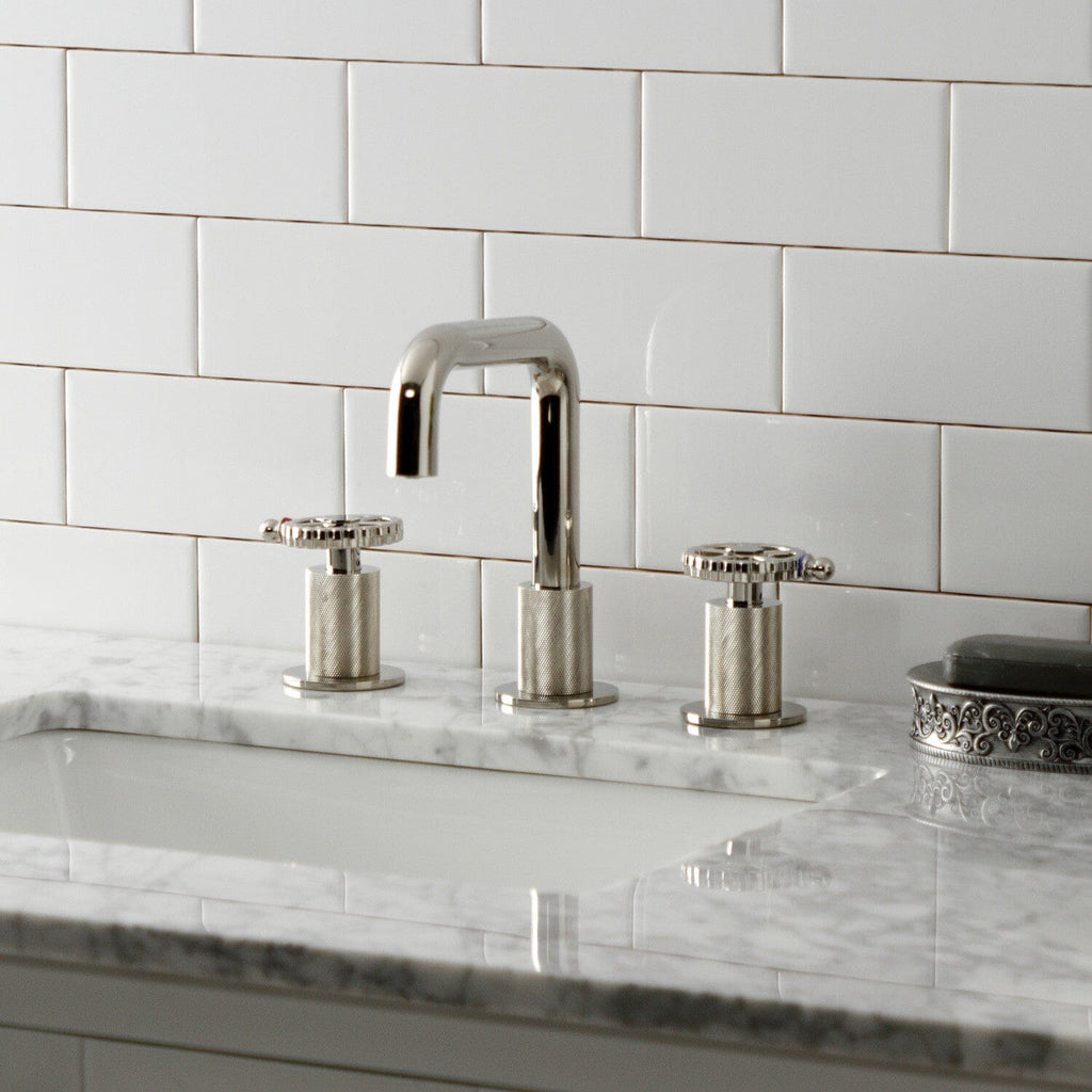 Fuller Two-Handle 3-Hole Deck Mount Widespread Bathroom Faucet with Push Pop-Up Drain