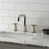 Fuller Two-Handle 3-Hole Deck Mount Widespread Bathroom Faucet with Push Pop-Up Drain