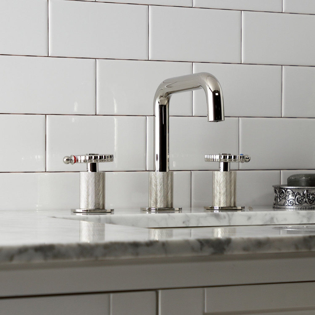 Fuller Two-Handle 3-Hole Deck Mount Widespread Bathroom Faucet with Push Pop-Up Drain