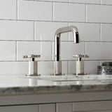 Fuller Two-Handle 3-Hole Deck Mount Widespread Bathroom Faucet with Push Pop-Up Drain