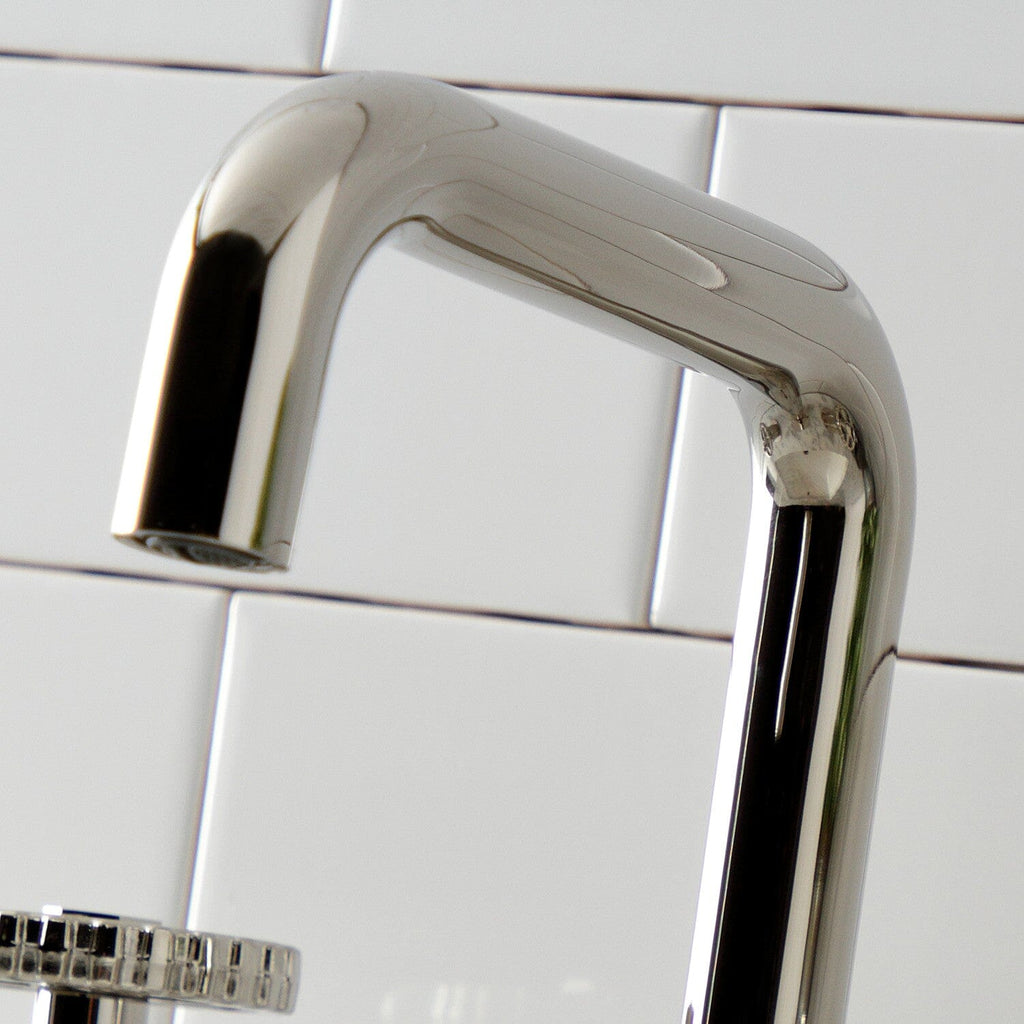 Fuller Two-Handle 3-Hole Deck Mount Widespread Bathroom Faucet with Push Pop-Up Drain