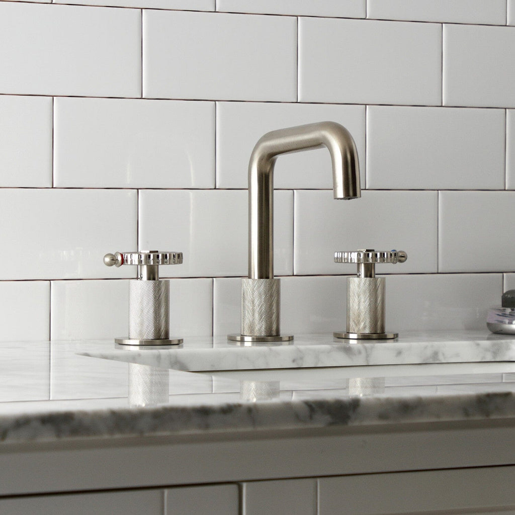 Fuller Two-Handle 3-Hole Deck Mount Widespread Bathroom Faucet with Push Pop-Up Drain