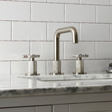 Fuller Two-Handle 3-Hole Deck Mount Widespread Bathroom Faucet with Push Pop-Up Drain