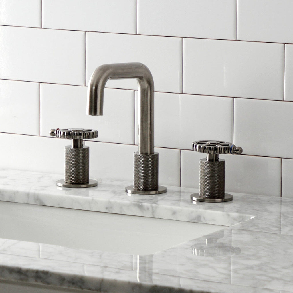 Fuller Two-Handle 3-Hole Deck Mount Widespread Bathroom Faucet with Push Pop-Up Drain