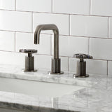Fuller Two-Handle 3-Hole Deck Mount Widespread Bathroom Faucet with Push Pop-Up Drain