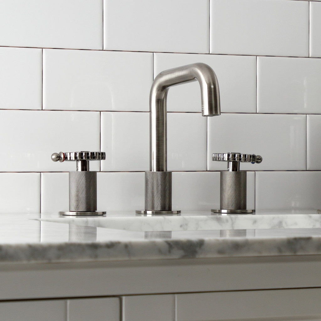 Fuller Two-Handle 3-Hole Deck Mount Widespread Bathroom Faucet with Push Pop-Up Drain