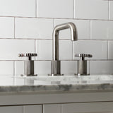 Fuller Two-Handle 3-Hole Deck Mount Widespread Bathroom Faucet with Push Pop-Up Drain