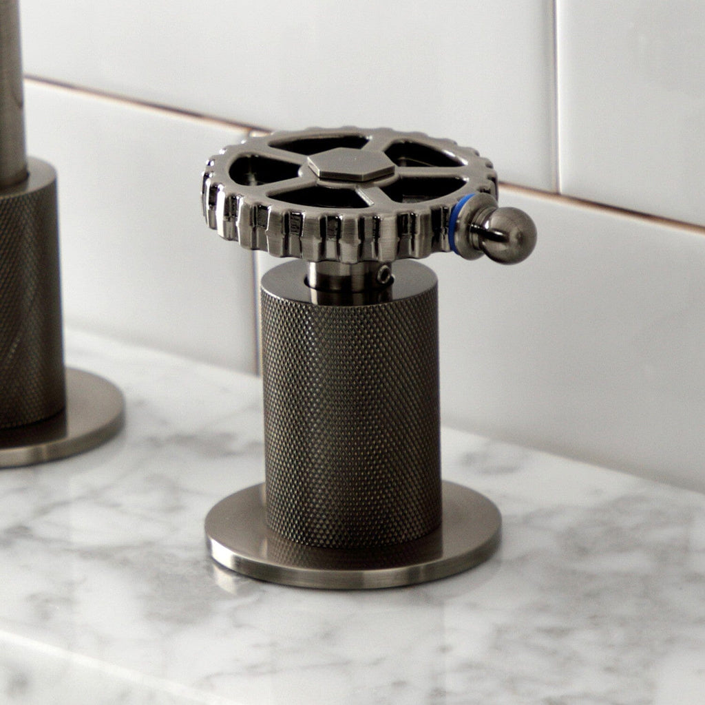 Fuller Two-Handle 3-Hole Deck Mount Widespread Bathroom Faucet with Push Pop-Up Drain
