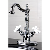 Heritage Double-Handle 1-or-3 Hole Deck Mount 4-Inch Centerset Bathroom Faucet with Brass Pop-Up