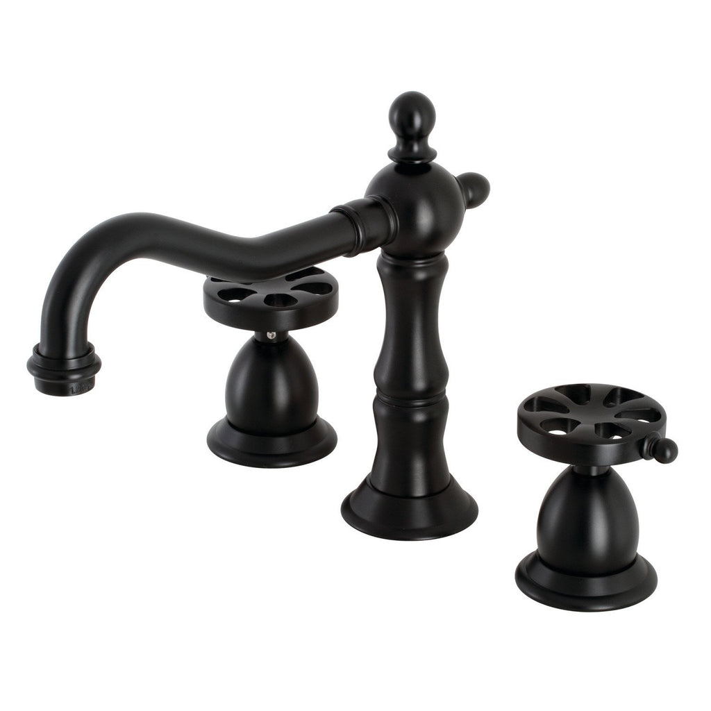 Belknap Two-Handle 3-Hole Deck Mount Widespread Bathroom Faucet with Brass Pop-Up Drain