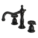 Belknap Two-Handle 3-Hole Deck Mount Widespread Bathroom Faucet with Brass Pop-Up Drain