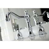 Belknap Two-Handle 3-Hole Deck Mount Widespread Bathroom Faucet with Brass Pop-Up Drain