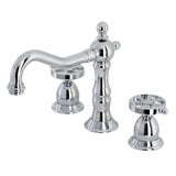Belknap Two-Handle 3-Hole Deck Mount Widespread Bathroom Faucet with Brass Pop-Up Drain