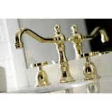 Belknap Two-Handle 3-Hole Deck Mount Widespread Bathroom Faucet with Brass Pop-Up Drain