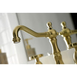 Belknap Two-Handle 3-Hole Deck Mount Widespread Bathroom Faucet with Brass Pop-Up Drain