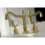 Belknap Two-Handle 3-Hole Deck Mount Widespread Bathroom Faucet with Brass Pop-Up Drain