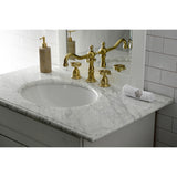 Belknap Two-Handle 3-Hole Deck Mount Widespread Bathroom Faucet with Brass Pop-Up Drain