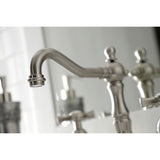 Hamilton Two-Handle 3-Hole Deck Mount Widespread Bathroom Faucet with Brass Pop-Up Drain