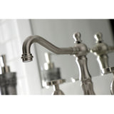 Belknap Two-Handle 3-Hole Deck Mount Widespread Bathroom Faucet with Brass Pop-Up Drain