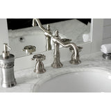 Belknap Two-Handle 3-Hole Deck Mount Widespread Bathroom Faucet with Brass Pop-Up Drain