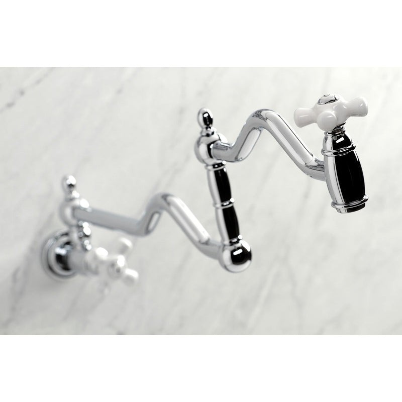 Heritage Two-Handle 1-Hole Wall Mount Pot Filler Faucet