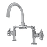 Belknap Two-Handle 2-Hole Deck Mount Bridge Bathroom Faucet with Pop-Up Drain