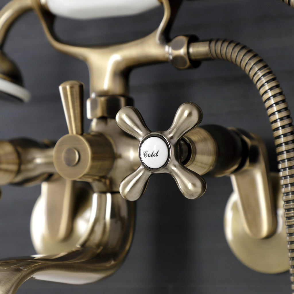 Kingston Two-Handle Clawfoot Tub Faucet with Hand Shower