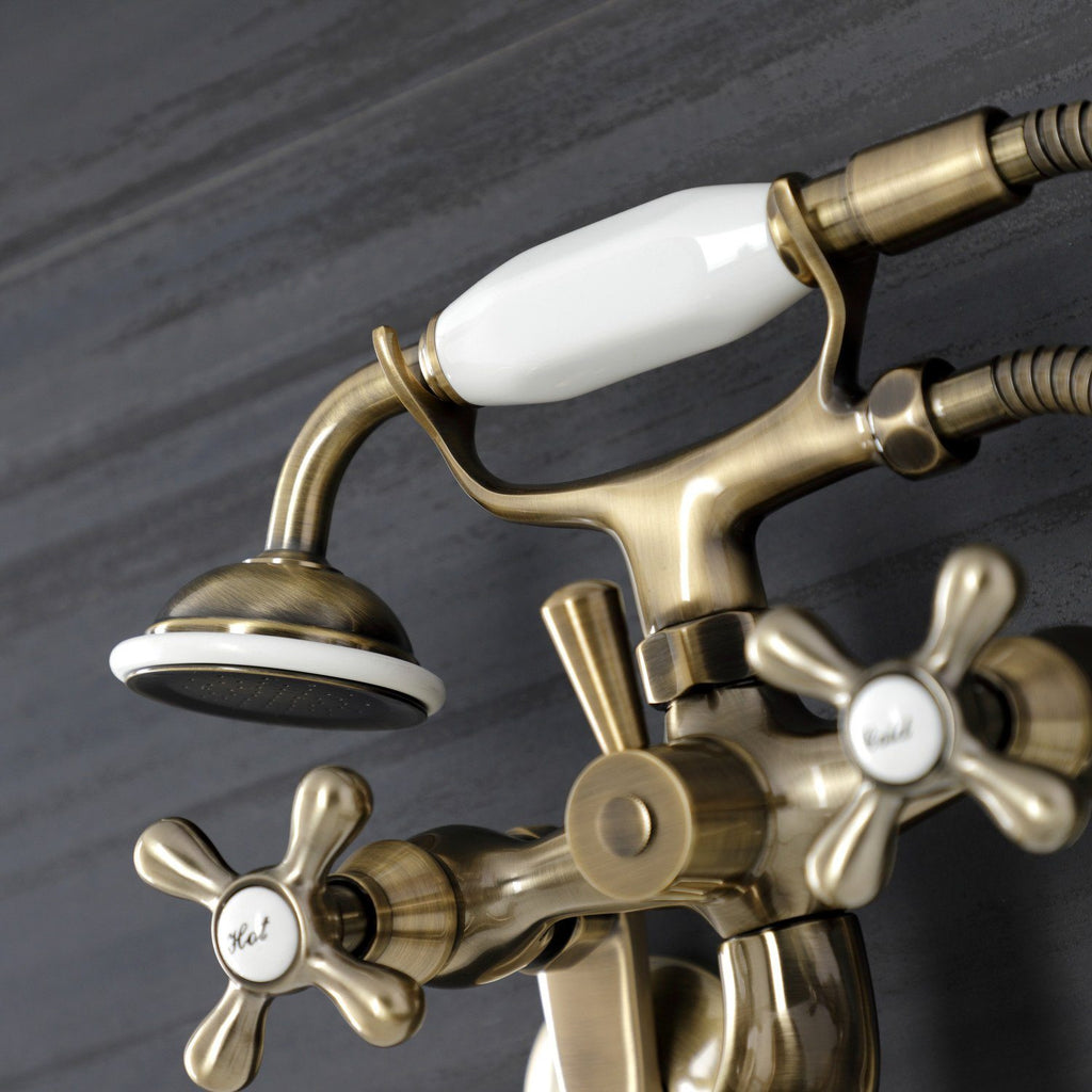 Kingston Two-Handle Clawfoot Tub Faucet with Hand Shower