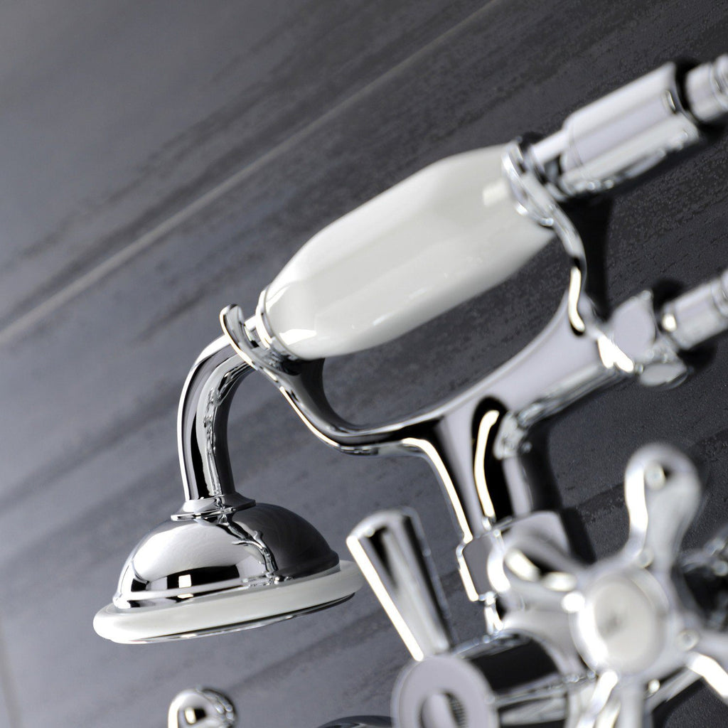 Kingston Two-Handle Clawfoot Tub Faucet with Hand Shower